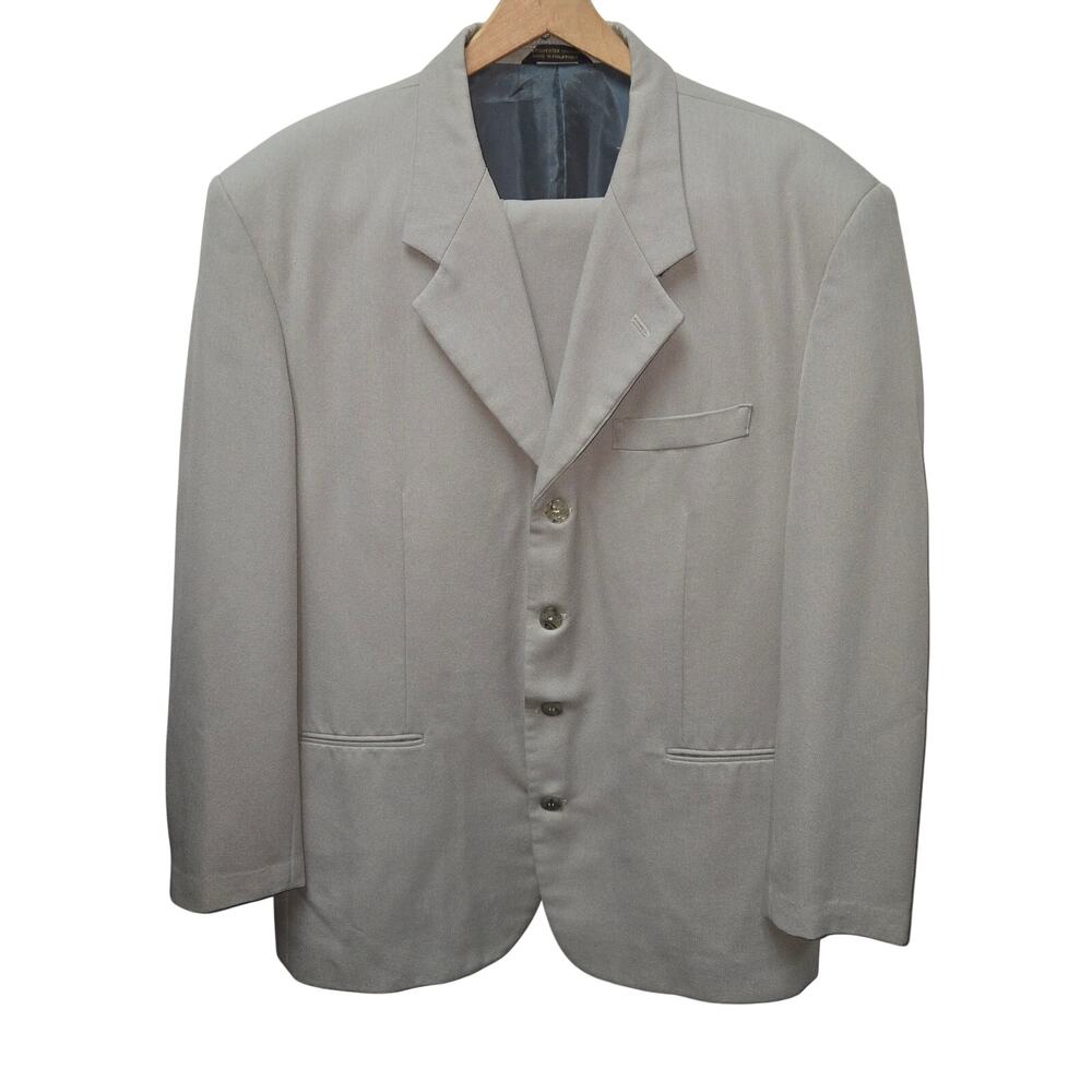 Giorgio Brutini Mens 42R W36 Light Taupe 4 Button Two Piece Suit